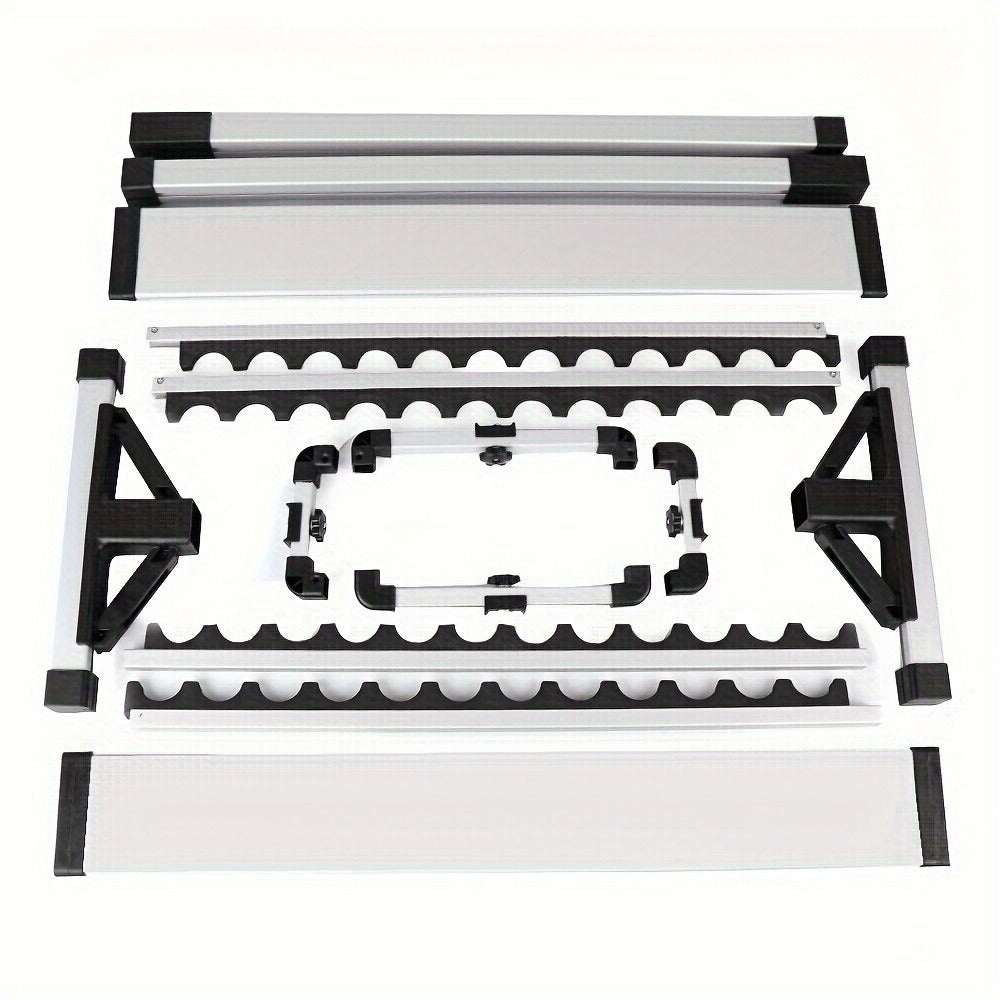 Aluminum Fishing Rod Holder Rack Holds Up to 24 Rods, Portable Lightweight Rust-Resistant Rod Stand with Cushioned Holders & Carrying