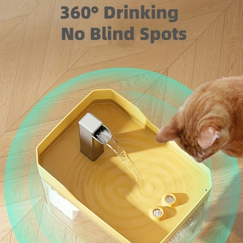 Pet Water Fountain Automatic 4-Stage Filtration – Ultra-Quiet USB Powered Circulating Fresh Water Dispenser with Visible Water Level Window