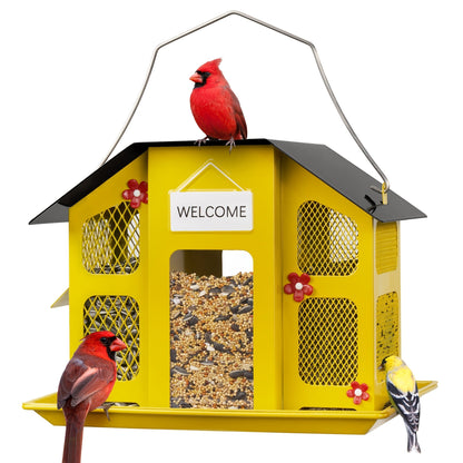 Metal Bird Feeder for Outside – 4 Lbs Large Capacity Hanging Wild Bird Feeder, for Garden, Yard and Pest Management