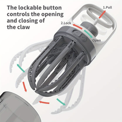 Dog Pooper Scooper No-Touch 2-in-1 with 75 Waste Bags & Wide Claw Attachment – Portable Hands-Free Hygienic Waste Pick-Up System