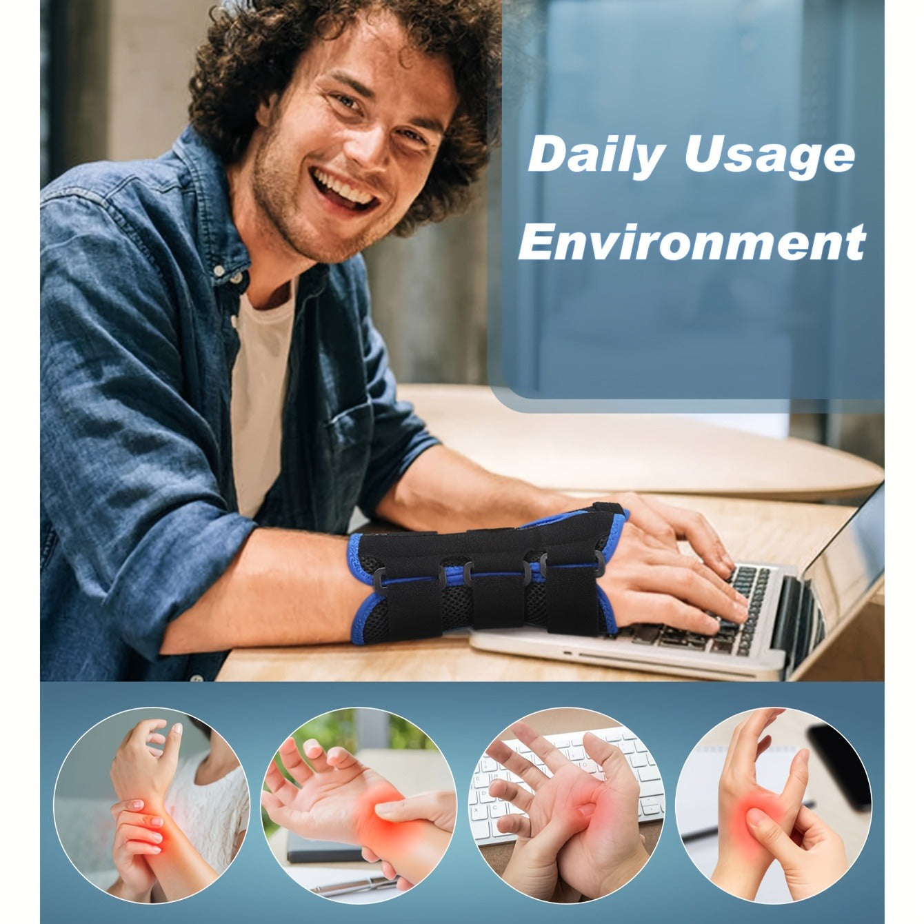 Wrist & Thumb Brace Complete Support Set with Adjustable Shoulder Strap, Night Clip Stabilizer, Wrist Tube & Hand Support