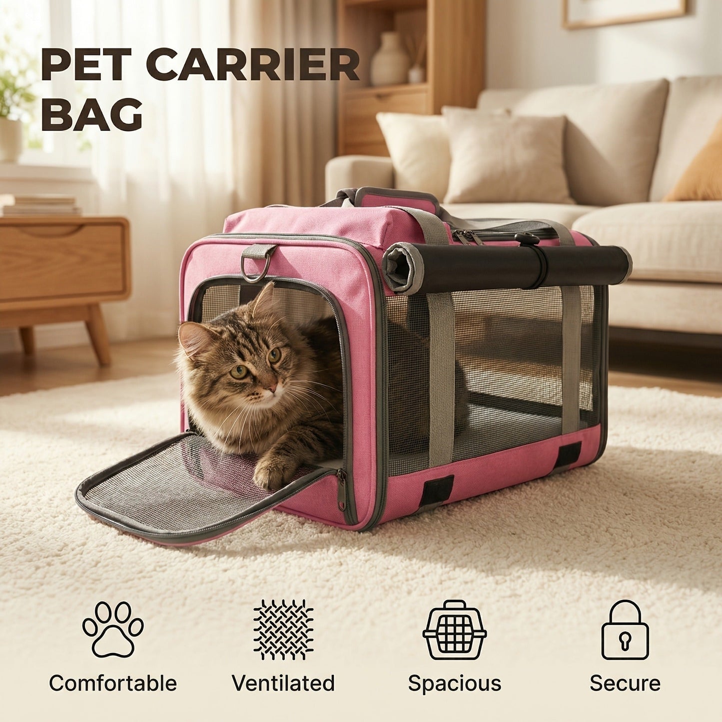 Soft-Sided Mesh-Panel Pet Carrier with Privacy Cover and Nine Color or Accessory Bundle Options