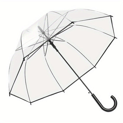 Clear Dome Bubble Umbrella 2 Pack Windproof Rainproof Auto Open 47 Inch Wide Canopy 8-Rib PVC Transparent Umbrella for Weddings Proms