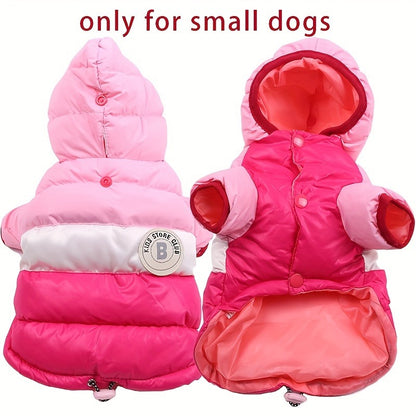 Dog Winter Coat Puffer Jacket Windproof Warm Padded Snow Vest for Small Breeds, Lightweight Outdoor Dog Clothes for Chihuahua Poodle