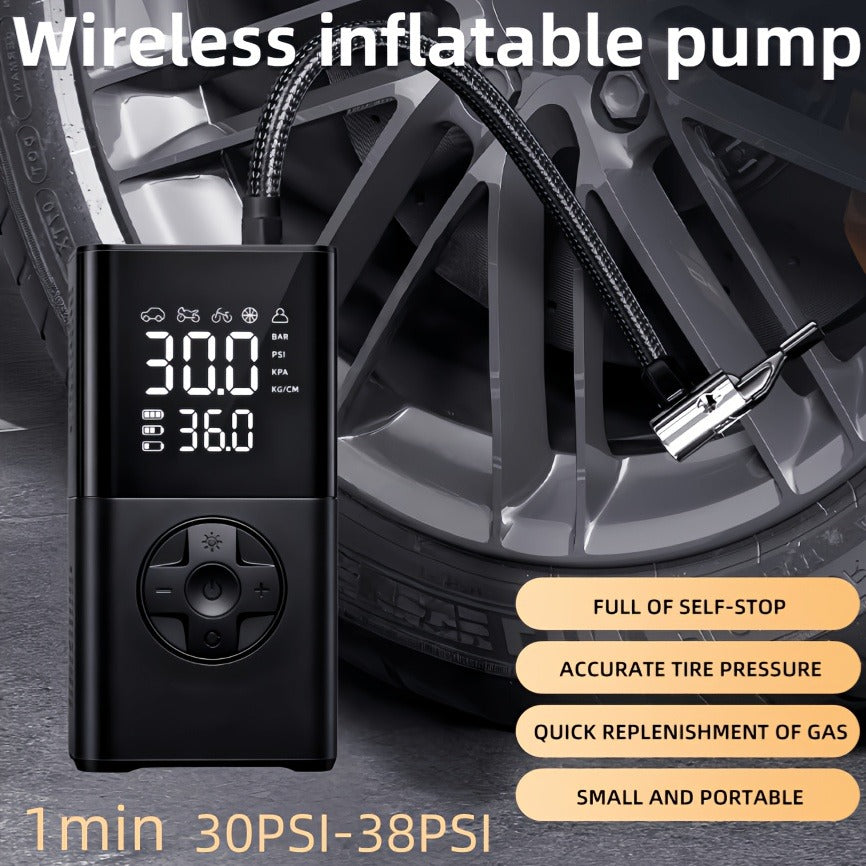 Portable Wireless Tire Inflator Air Compressor Digital Display Fast Pump Lithium Battery for Car Motorcycle Bike Emergency Inflation