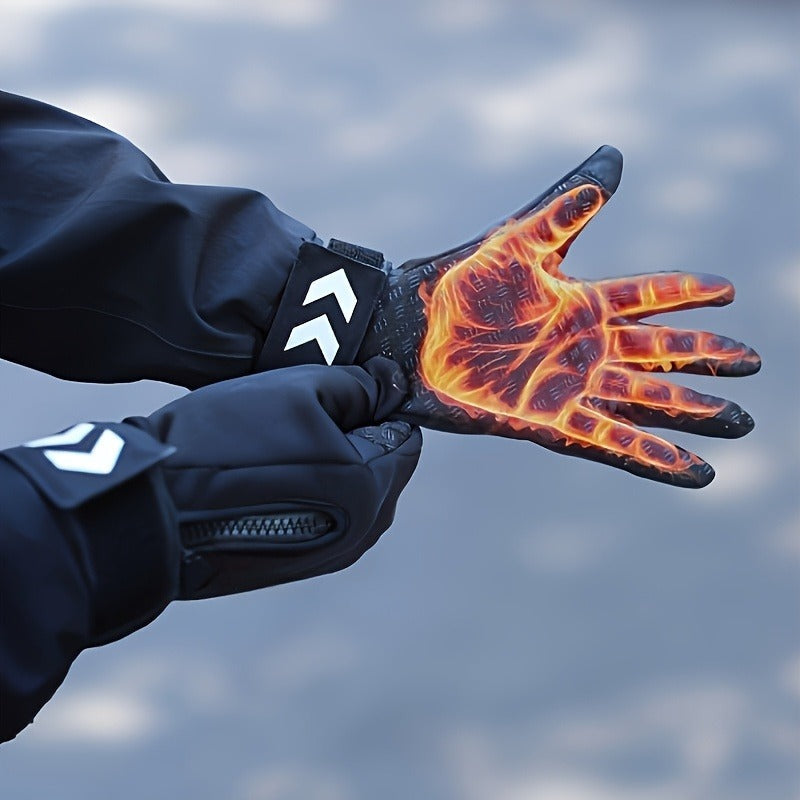 Full-Finger Winter Gloves with Single- or Three-Pair Pink, Blue and Black Options across S to XL Sizes
