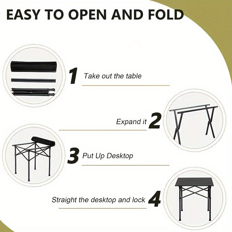 Folding Camping Table with Storage Bag – Large Portable Outdoor Picnic Table for Camping, BBQ, Garden, Backyard & Self-Driving Tours