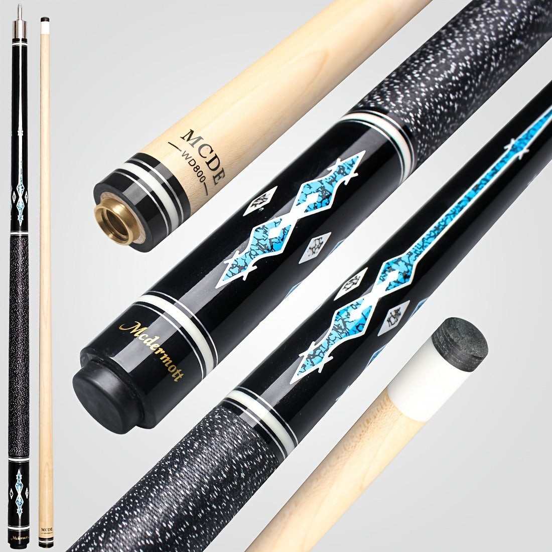 58-Inch Canadian Maple Pool Cue with 12.5mm Tip, Quick-Release Joint and Five Z-Series Graphics