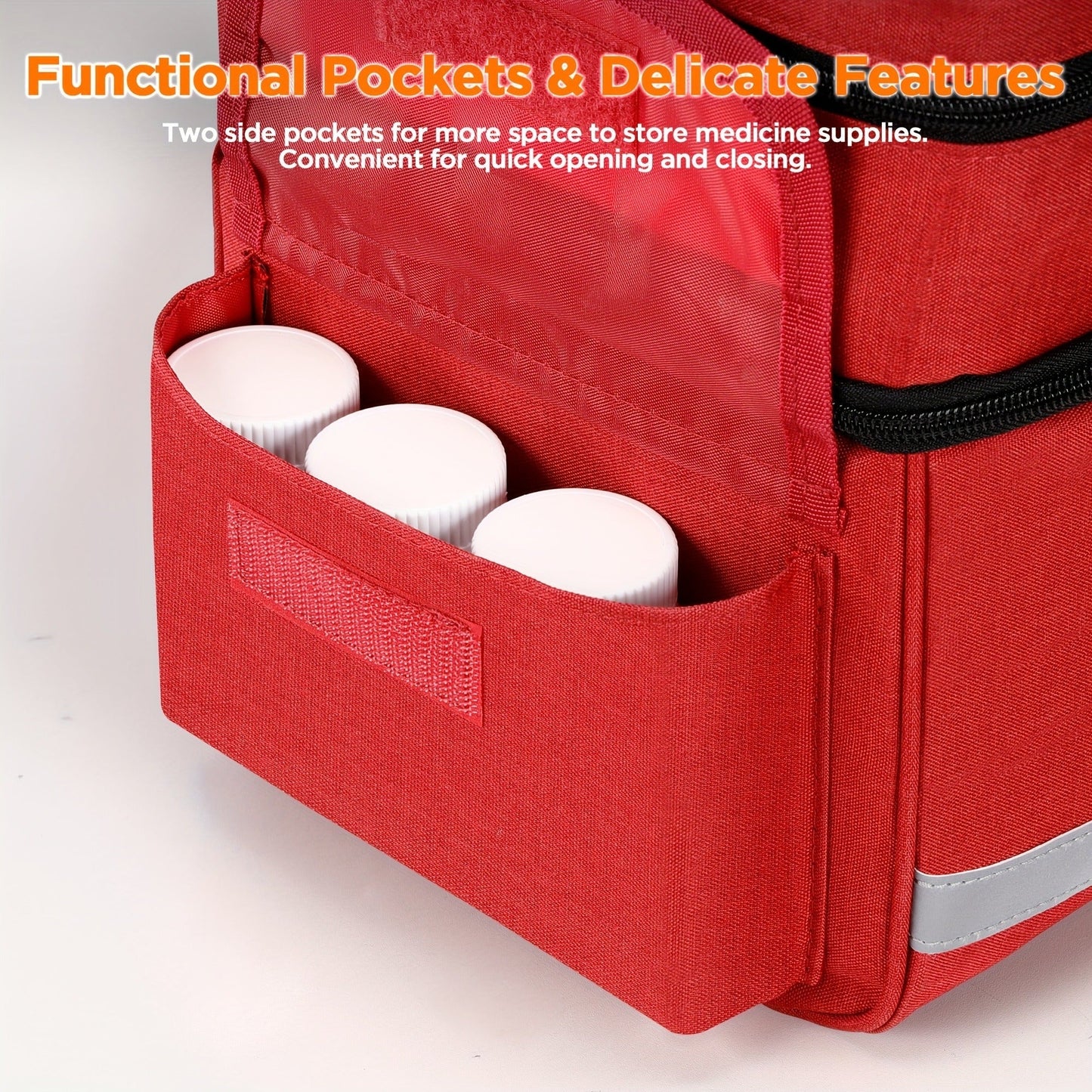 Lockable Medicine Organizer Bag with Combination Lock, Double-Layer Large Capacity Pill Bottle Storage Case for Prescription Bottles First