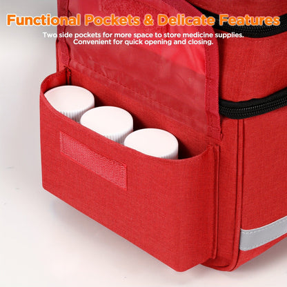 Lockable Medicine Organizer Bag with Combination Lock, Double-Layer Large Capacity Pill Bottle Storage Case for Prescription Bottles First