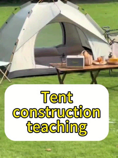 Camping Tent 2-Person Auto Pop-Up with Oxford Cloth, Fiberglass Poles and Four Door-Window Options