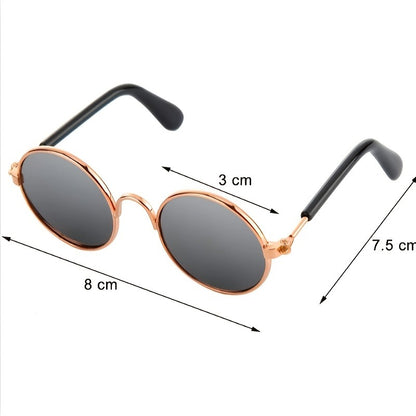 Pet Sunglasses 10-Pack Round Metal Retro Shades for Cats & Dogs – Assorted Colors Classic Hippie Glasses for Cosplay, Parties & Photo Props