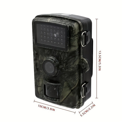 48MP 1296P Trail Camera with Infrared LEDs, Color Screen and Included 32GB Memory Card in Green Camo Housing