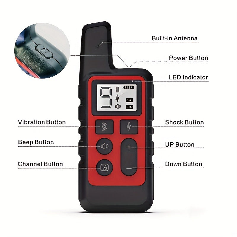 Bark Control Collar with Remote 9-Level Adjustable – Rechargeable Dog Training Collar with Sound, Vibration & Shock Modes