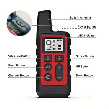 Bark Control Collar with Remote 9-Level Adjustable – Rechargeable Dog Training Collar with Sound, Vibration & Shock Modes