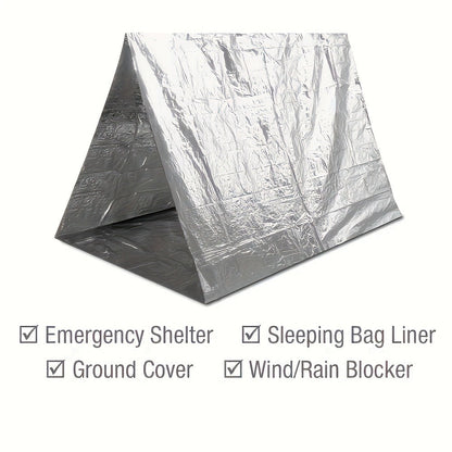 Emergency Mylar Thermal Blanket 52"x82" Reflective Foil Survival Blanket for Camping Hiking Outdoor First Aid Kit Weather Protection Ground