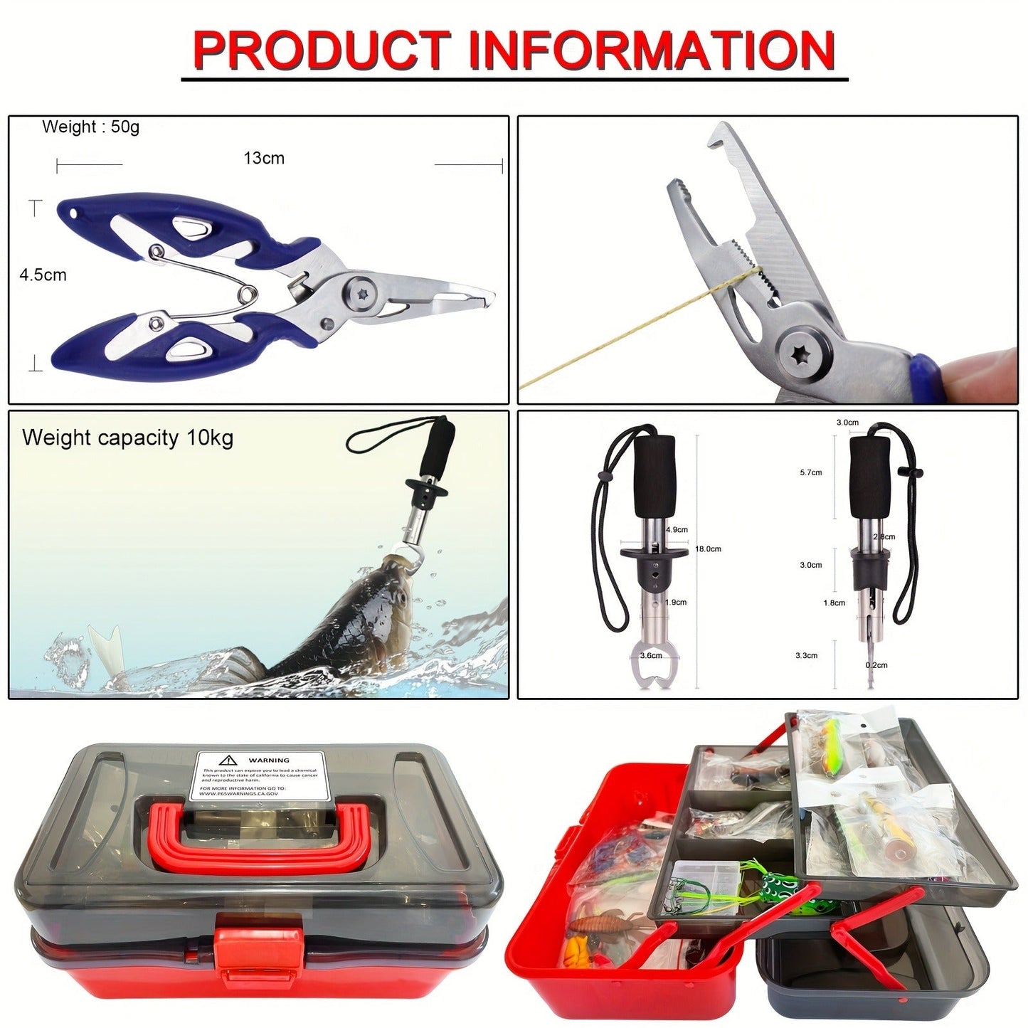 491-Piece Fishing Lures Kit – Complete Tackle Box Set with Soft Lures, Sinker Weights, Hooks, Jigs, Spinnerbait, Crankbait
