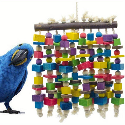 Bird Parrot Chewing Toy Large Natural Wooden Blocks Tearing Toy 15.7"x9.8" for Macaws Cockatoos African Grey Parrots