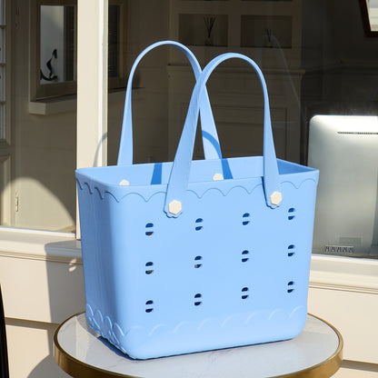Beach Tote Bag for Women, Large Shoulder Handbag for Travel Vacation Fruits Flowers Drinks, M & L
