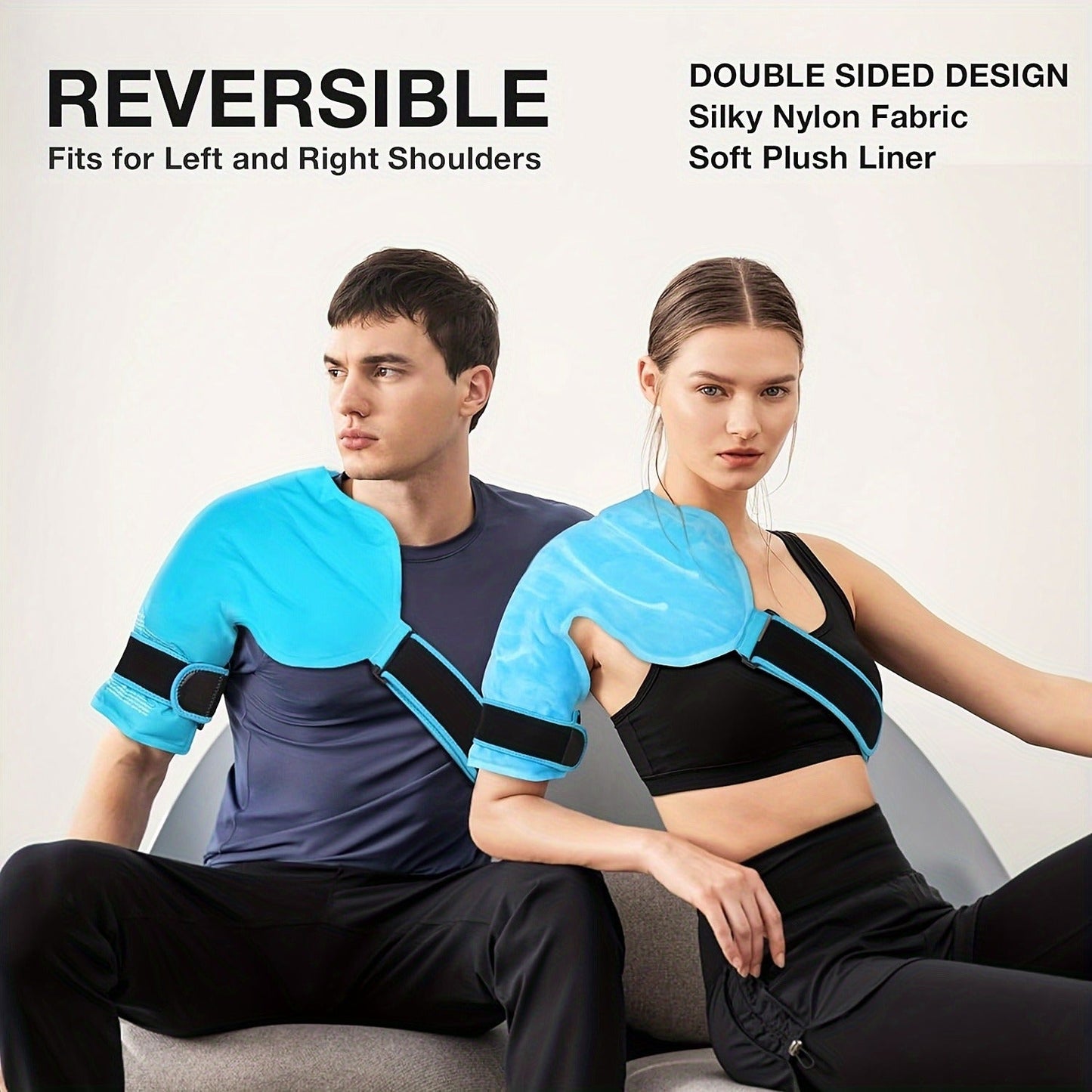 Shoulder Ice Pack Wrap Hot Cold Therapy Gel Pack Reusable Rotator Cuff Compress Adjustable Strap Hands-Free Pain Relief for Athletes Gym