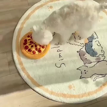 Dog Toy Pizza or Donut Plush with Built-In Squeaker and One or Two-Piece Pack Options for All Breeds