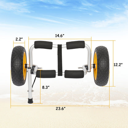 Kayak Cart Trolley Carrier Dolly, Canoe Paddle Board Boat Transport with 10-Inch Solid Wheels