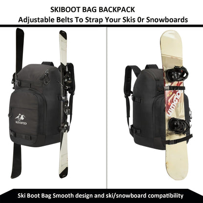 Ski Boot Bag Snowboard Backpack 40-50L Large Capacity Snow Gear Bag for Skiing Helmet Goggles Gloves Snowboard Accessories Winter Sports