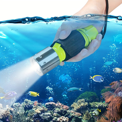 Scuba Diving Flashlight 2-Pack – Waterproof 80ft T6 LED 500 Lumens, Rechargeable 18650 USB, 3 Modes Rotary Switch Dive Light for Snorkeling