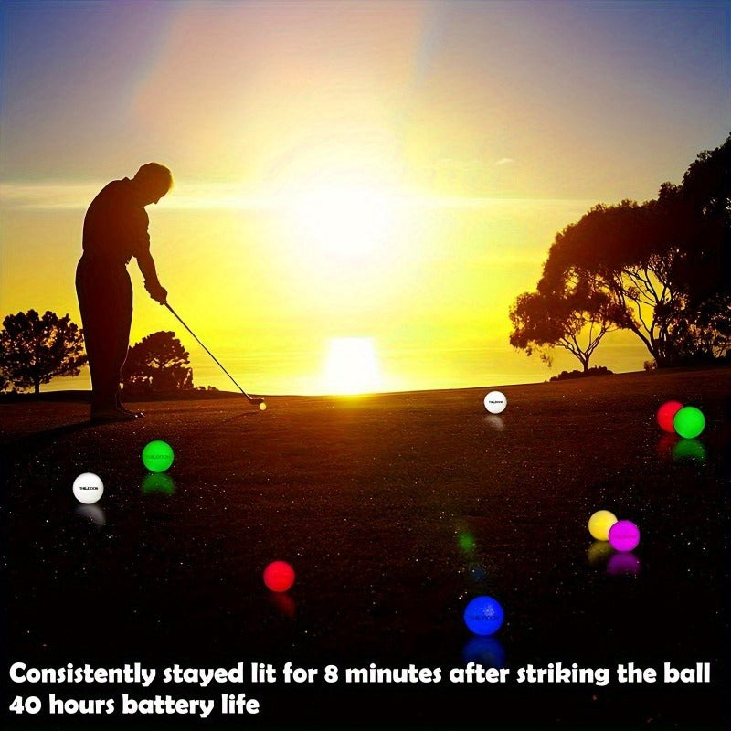 Glow in the Dark Golf Balls 12 Pack – LED Night Golf Balls for Nighttime Play, Luminous Glowing Golf Ball Set