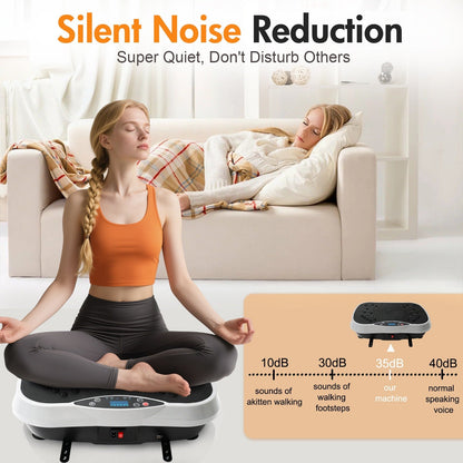 Vibration Plate Exercise Machine 120 Speed Levels – 5 Resistance Bands, LCD Display, Remote Control, 3 Workout Programs