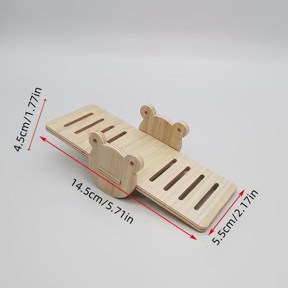 Hamster Cage Accessories 6-Piece Wooden Set – Running Wheel, Villa House, Swing, Nesting House for Hamsters Guinea Pigs Gerbils