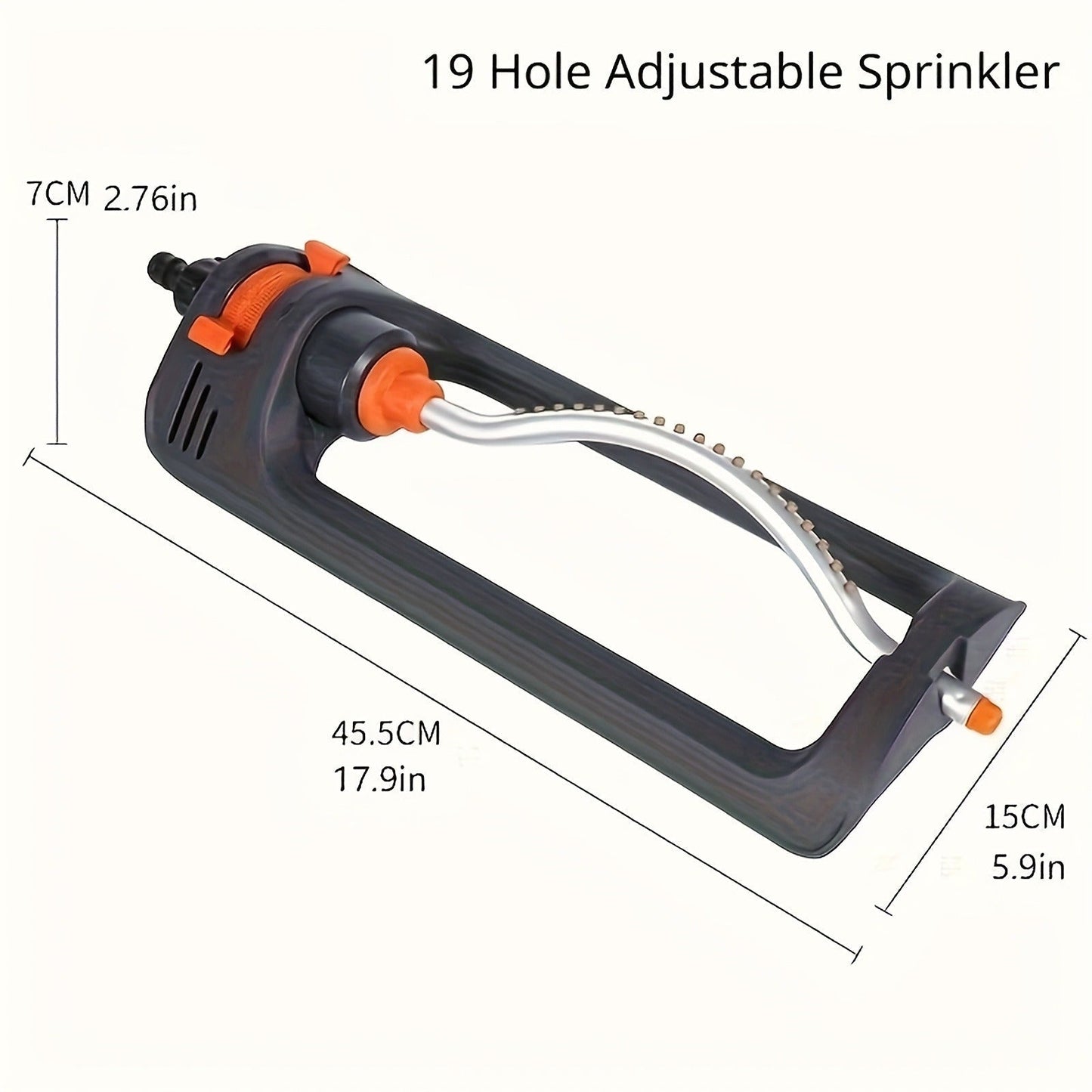 Oscillating Garden Sprinkler, 19-Hole Adjustable Swing Sprinkler with Universal Connector, No Battery Required
