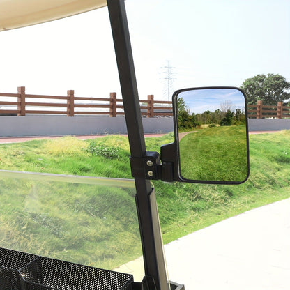Golf Cart Mirror Set Convex Wide Angle Rotatable Side & Panoramic Rear View Mirrors – Fits Yamaha, EZGO, Club Car & Most Golf Carts