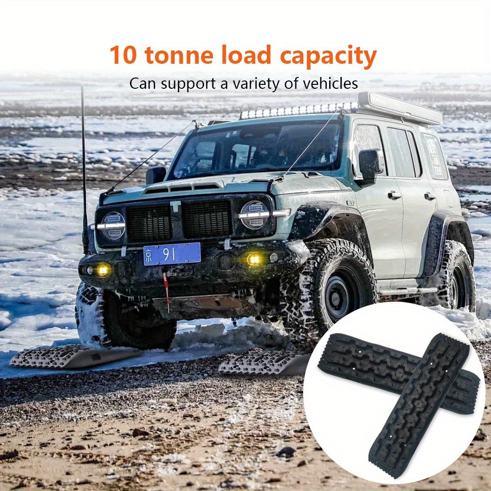 Vehicle Recovery Traction Boards 2-Pack – Heavy-Duty Anti-Slip Off-Road Escape Boards for Snow, Mud & Sand, Reinforced PP Material