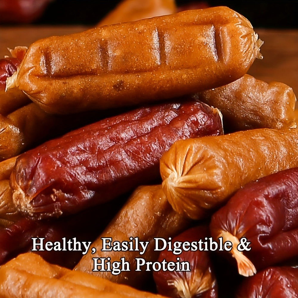 Soft Chew Dog Sausage Treats – Chicken & Duck Flavor, High Protein Fresh Meat Training Treats for Small, Medium & Large Dogs
