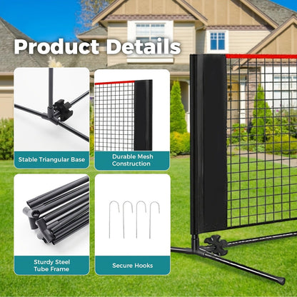 Badminton Volleyball Net Portable Adjustable Height 10ft 14ft 17ft Weather-Resistant Outdoor Indoor Backyard Pool Court Net with Carry Bag