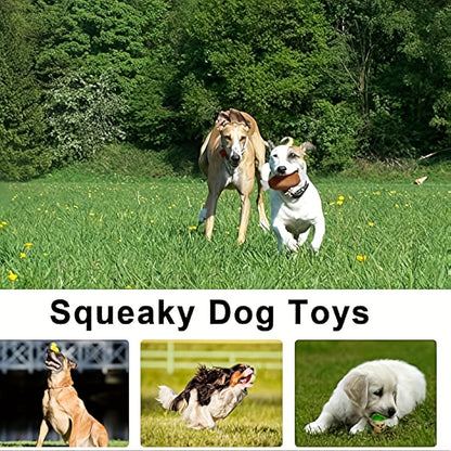 Squeaky Dog Toys 14 Pack Stuffed Plush Fruits Vegetables Set Crinkle Chew Toys for Puppies Small Medium Dogs Teething Safe Non-Toxic Machine