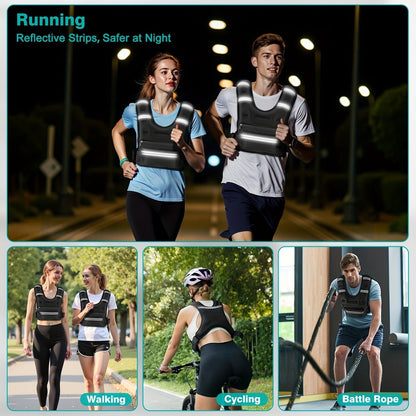 Weighted Vest for Running & Strength Training – Slim Fit Reflective Design with Phone Pouch, Snap-On Unisex Weight Training Vest for Gym