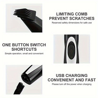 Pet Detail Trimmer Cordless USB Rechargeable – Ceramic Blade Precision Clipper for Dogs Cats Face Paws Ears Eyes Tail