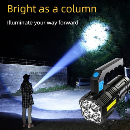 Flashlight 2-Pack Four-LED Handheld Searchlights with Four Modes, USB Charging and Power Display