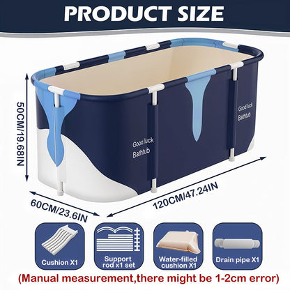 Foldable Bathtub for Adults Portable Inflatable Spa Tub with Massage Jets Indoor Outdoor Ice Bath Cold Plunge for Home or Salon Spa Use