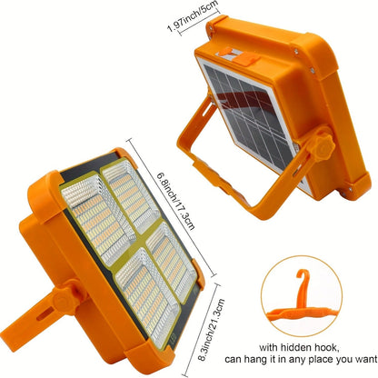 Magnetic Solar Work Light with Hook – 6500 Lumen LED Camping Light, Adjustable Brightness, Solar & USB-C Dual Charging, 6 Modes