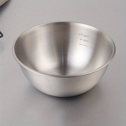 Three-Piece Nesting Mixing Bowl Set with 21, 23 and 26 cm Diameters for Baking and Food Preparation