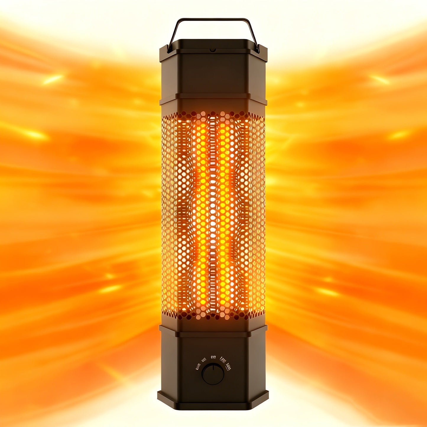 Electric Patio Heater 1400W 28", All-Around Radiant Heating with Tip-Over & Overheat Protection