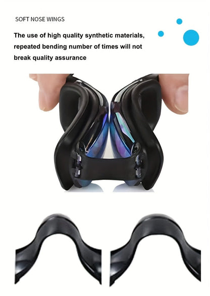 Anti-Fog Racing Swim Goggles Set 6-in-1 – HD UV Protection Silver Coated PC Lens, Waterproof PU Swim Cap, Nose Clip, Earplugs