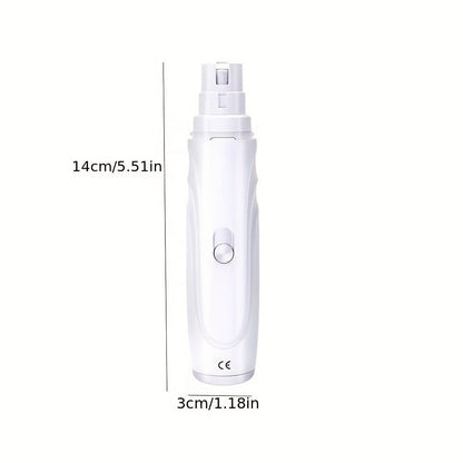 Pet Nail Grinder, DXYE WANIR Rechargeable Two-Speed Tool with Three Port Sizes and White Finish