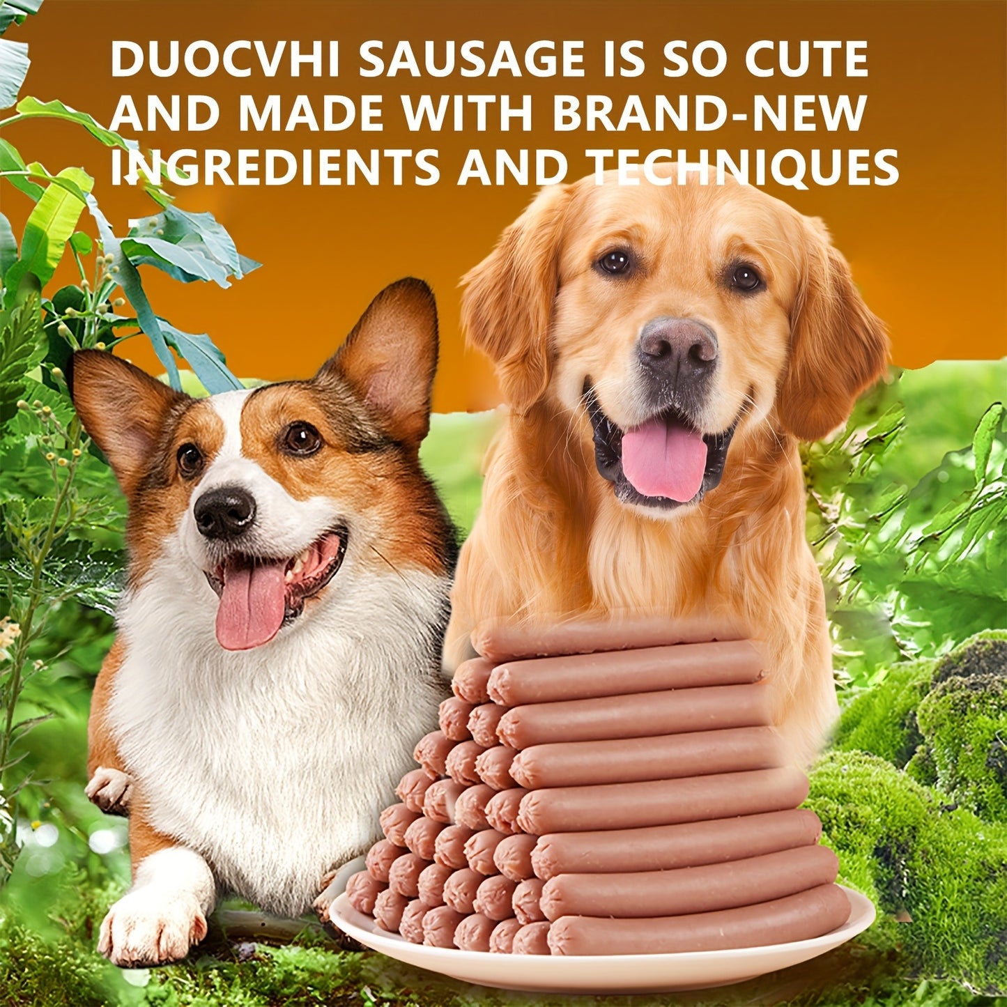 Grain-Free Dog Sausage Treats – Chicken Flavor Ham Sticks, Soft & Easy-Digest Dental Chew Snacks for Puppies & Adult Dogs, No Additives