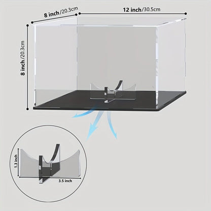 Acrylic Football Display Case Clear Crystal Box with Removable Football Stand Detachable Easy Assembly Memory Storage Display Box for Full