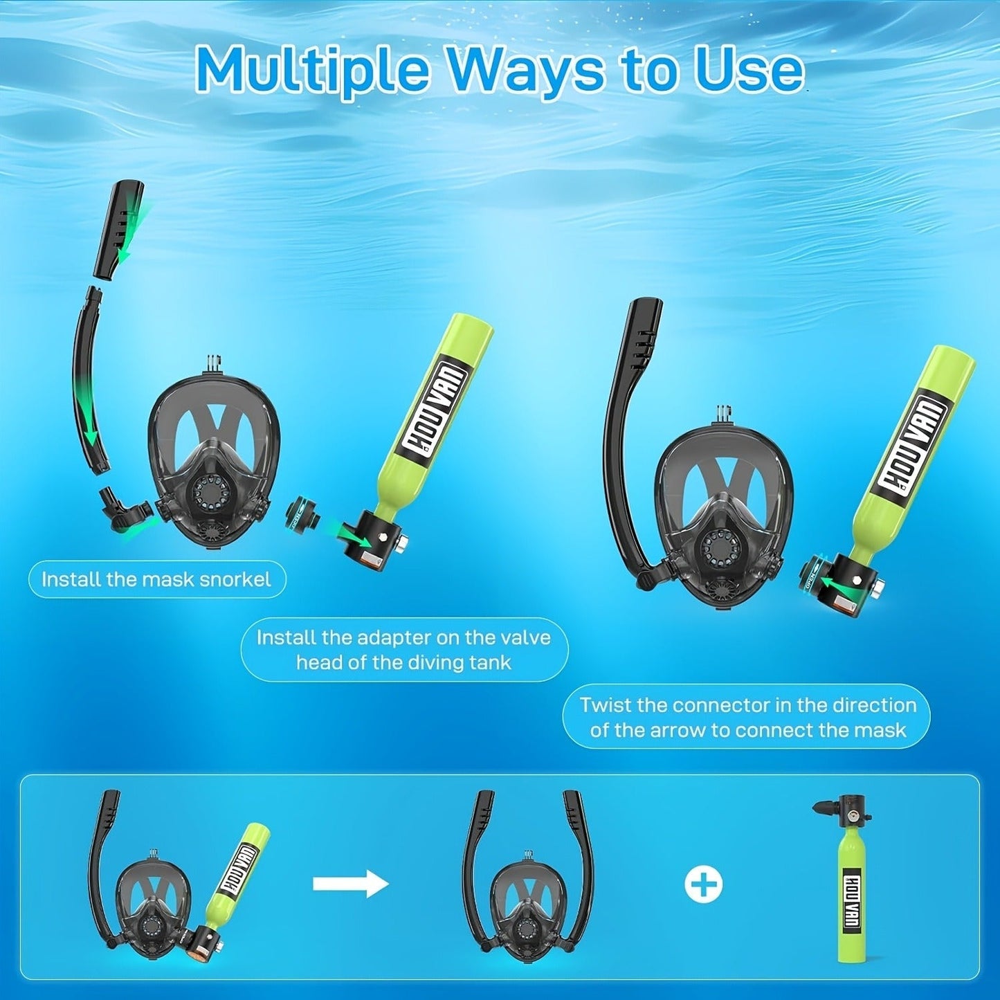 Aluminum Alloy Mini Diving Tank 0.5L – Portable Scuba Oxygen Cylinder with Regulator for Underwater Photography Snorkeling Recreation