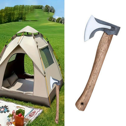 Splitting Axe Forged Carbon Steel 15.6-Inch with Handcrafted Wooden Grip, Professional Backyard Hatchet for Wood Chopping